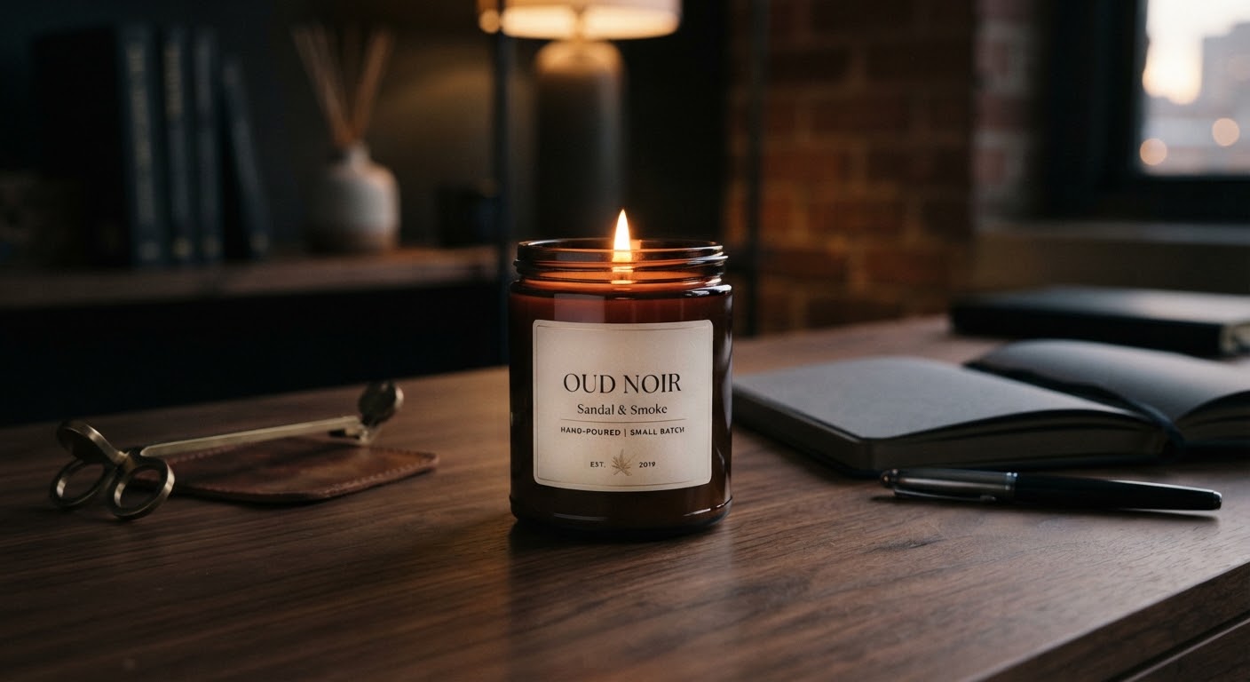 Sandal & Smoke Candle — 220g Paraffin-Free